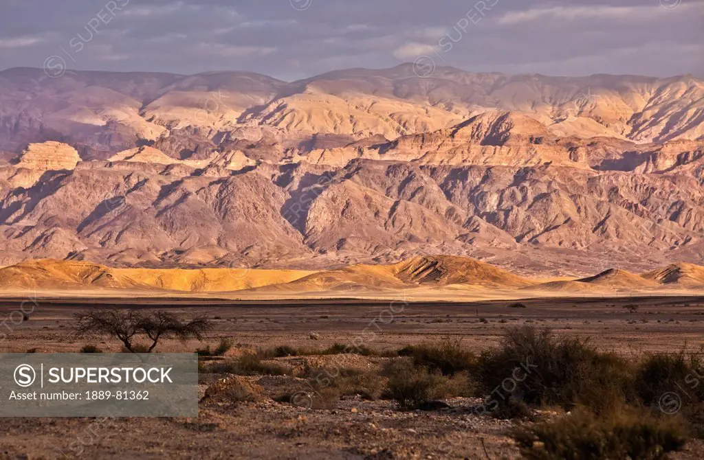 Mountains and desert landscape, jordan rift valley israel