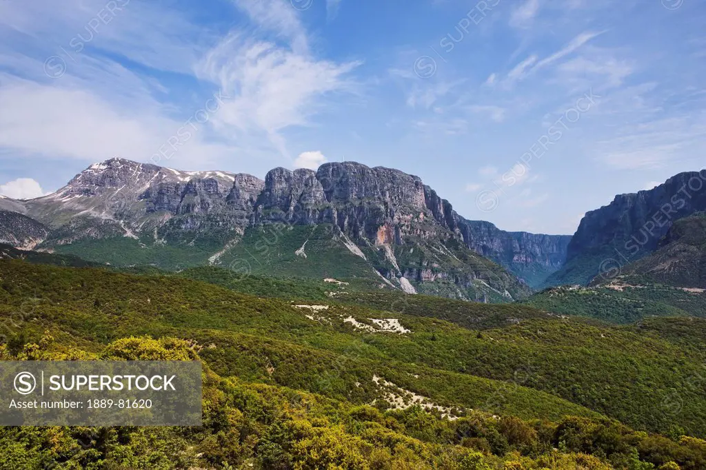 The astraka towers and start of the vikos gorge, epirus greece