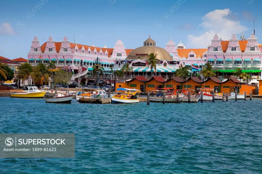 Tropical cruise port caribbean marina, oranjestad aruba