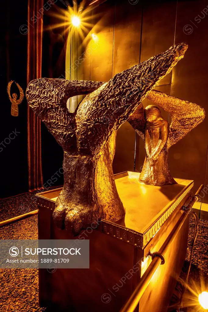 Replica of the gold cherubim on the ark of the covenant, timna park arabah israel