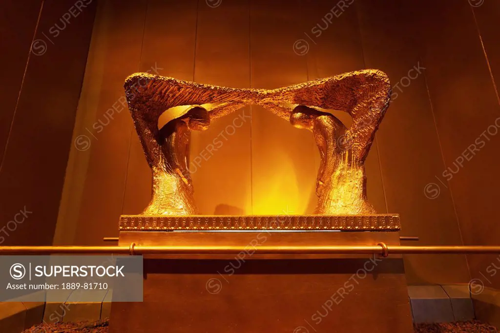 Replica of the gold cherubim on the ark of the covenant, timna park arabah israel
