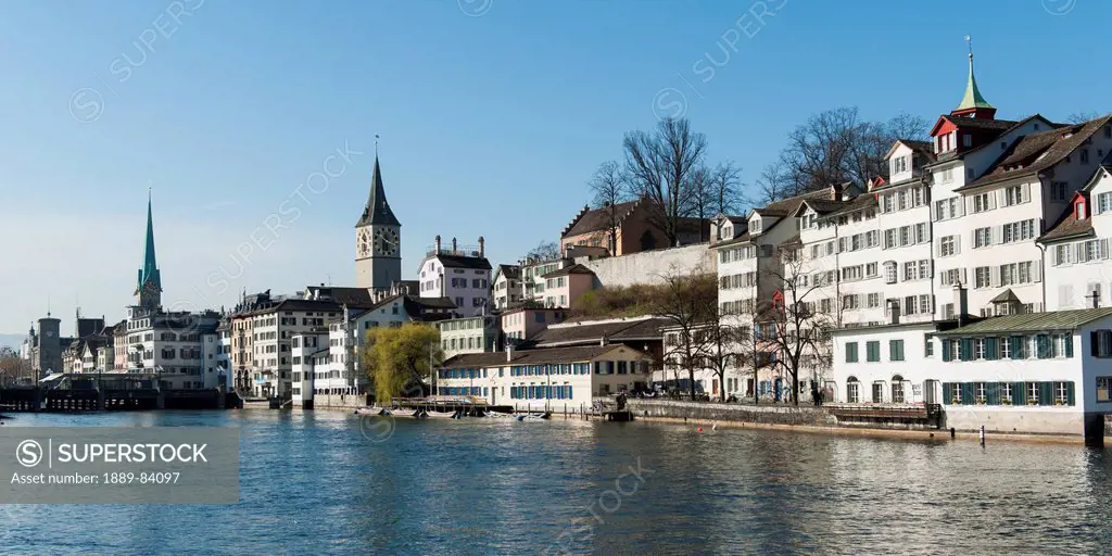 Buildings Along The Water´s Edge, Zurich Switzerland