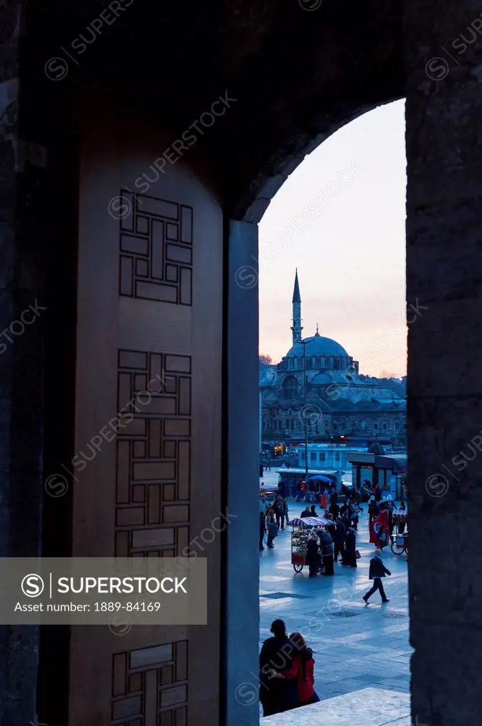View Of A Mosque From An Open Doorway, Istanbul Turkey