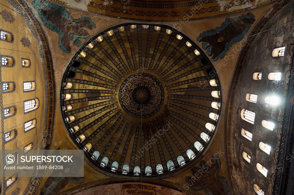 Ornate Ceiling Detail In The Hagia Sophia Museum, Istanbul Turkey