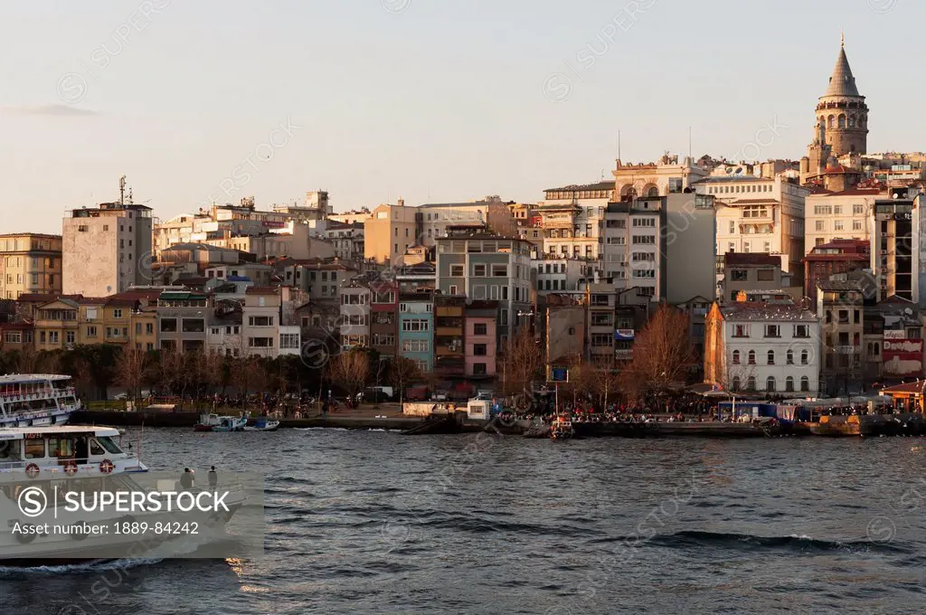Cityscape Along The Bosphorus River, Istanbul Turkey