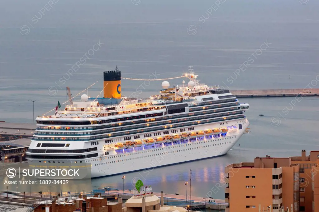 Cruise Ship Costa Serena In The Harbour, Malaga Malaga Province Costa Del Sol Andalusia Spain