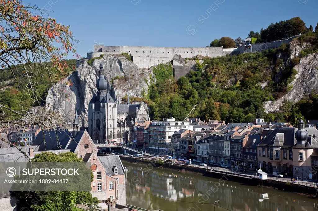 Meuse River Citadel And Cathedral, Dinant Namur Belgium