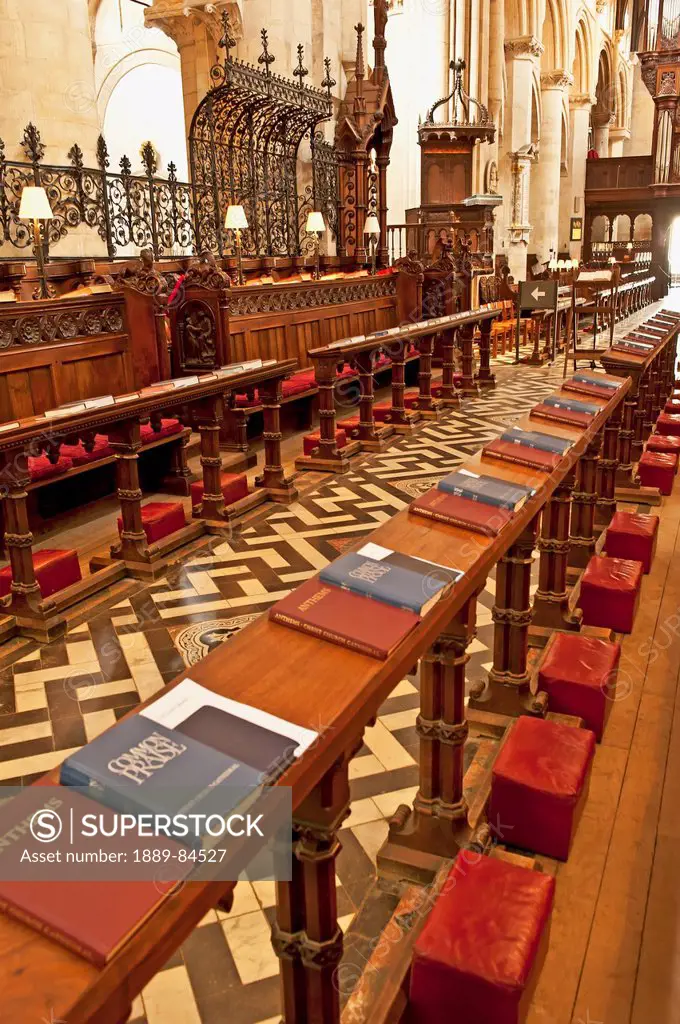 Prayer Benches With Books Of Common Praise And Anthems, Oxford England