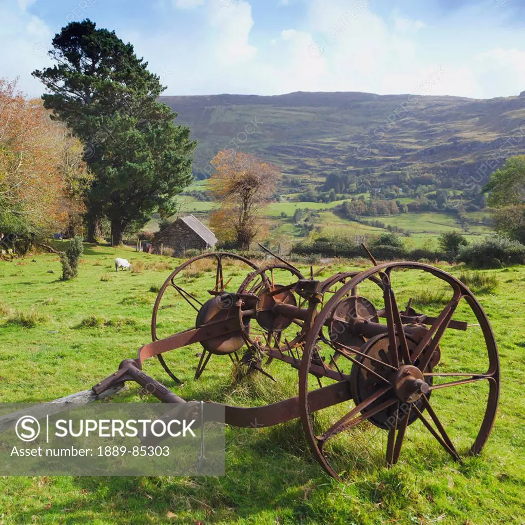 Picturesque Rusting Farm Machinery At Molly Gallivan´s Cottage And Traditional Farm Visitor Centre, Bonane, Kenmare, County Kerry, Republic Of Ireland