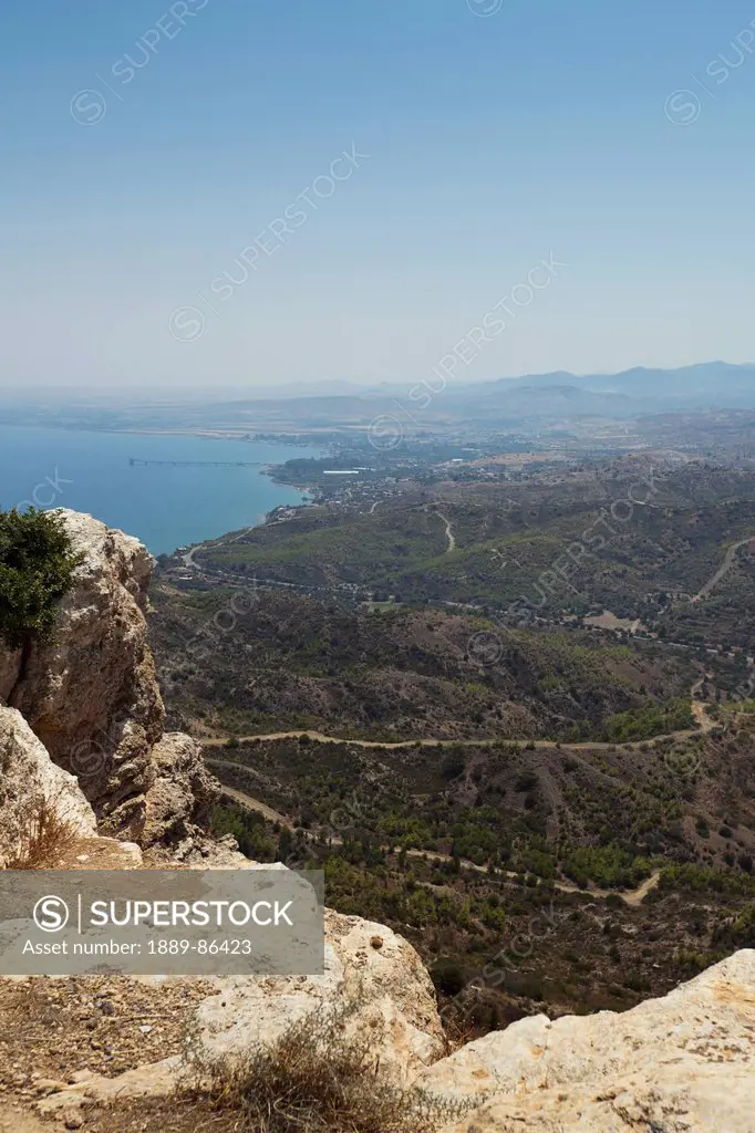 Cyprus, Landscape With Coastline And Road; Soli