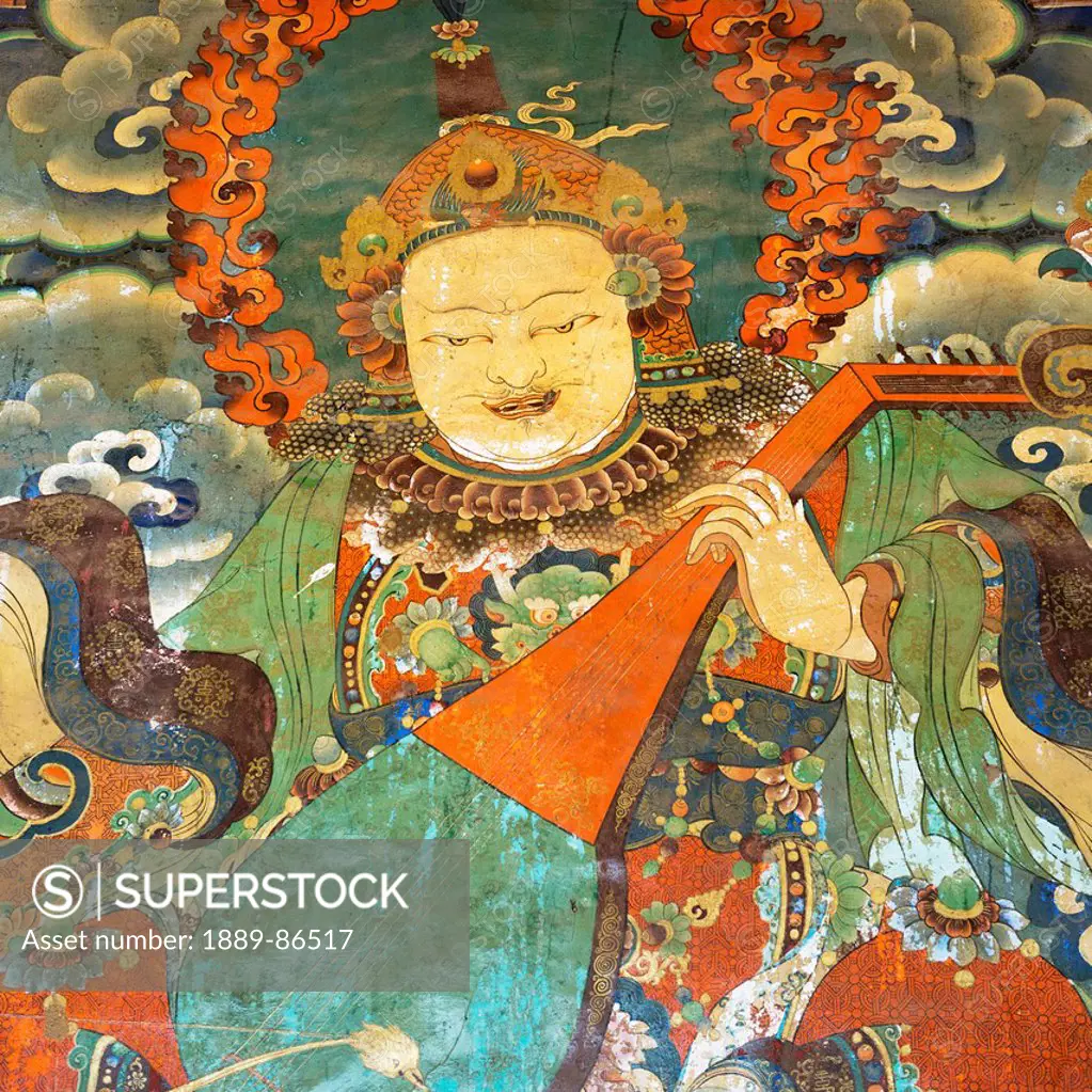 China, Xizang, Colorful painted image at Sera Monastery; Lhasa
