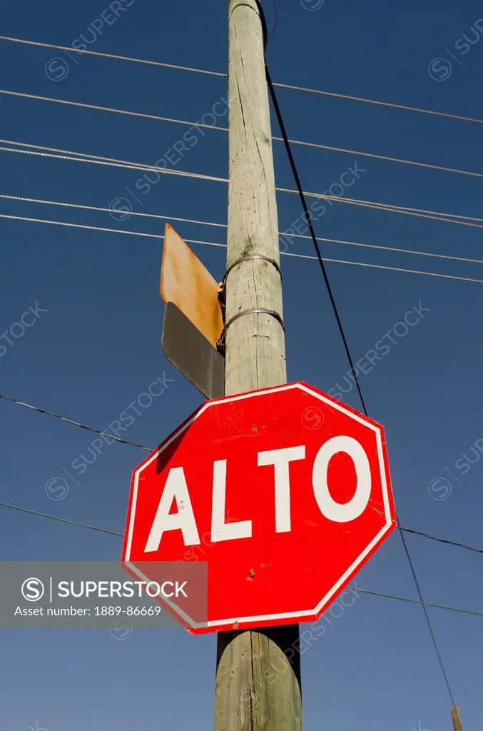 Mexico, Aguascalientes, Stop Sign In Spanish; Aguascalientes