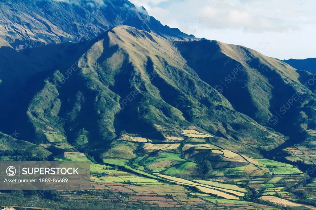 Ecuador, Agriculture Fields On Slopes Of Cotacachi Volcano; Imbabura
