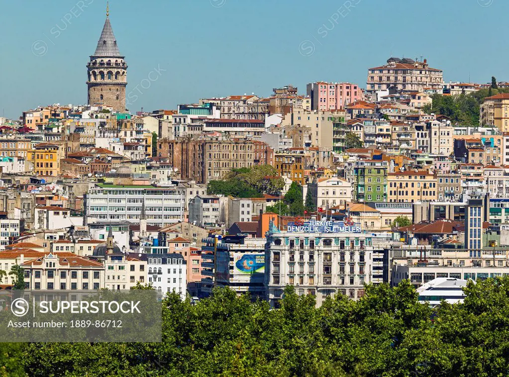 Turkey, View Of City Skyline; Istanbul
