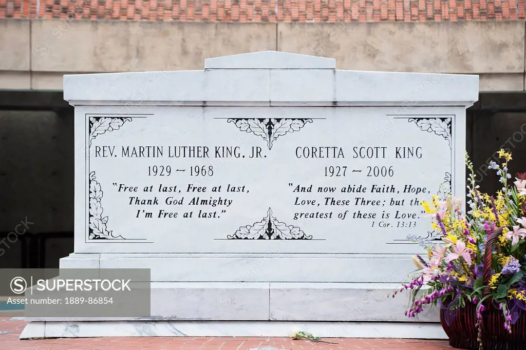 Usa, Georgia, Tombstone Of Rev. Martin Luther King Jr. And Coretta Scott King; Atlanta