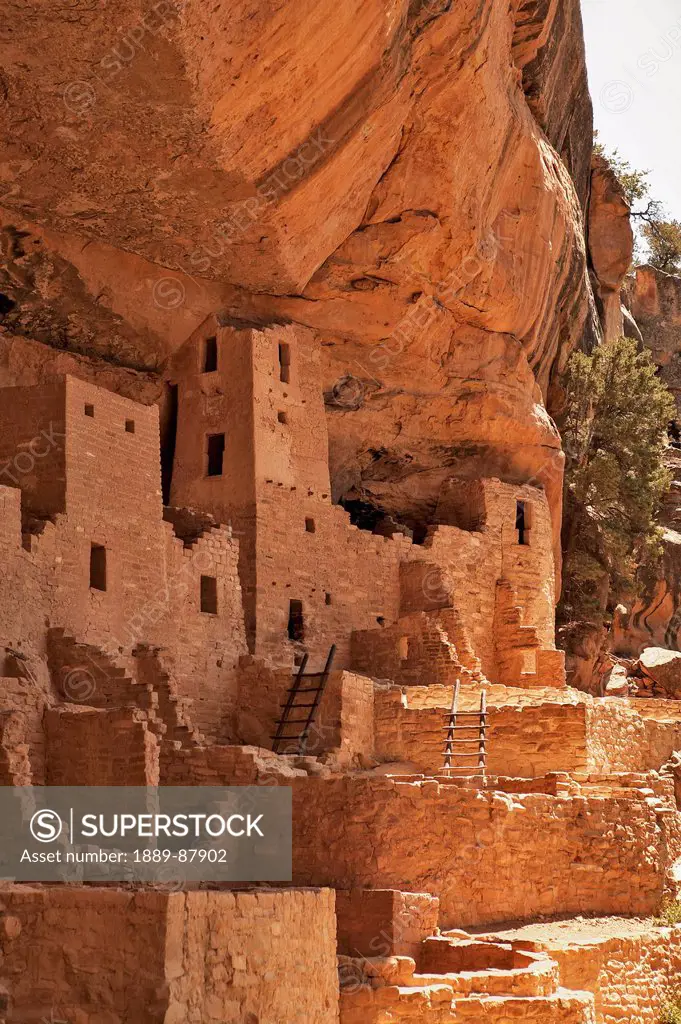 United States Of America, Ruins Of Cliff Dwellings In Mesa Verde National Park; Colorado