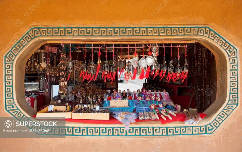 Thailand, Chiang Mai, Display Of Souvenirs On Windowsill; Shandicun