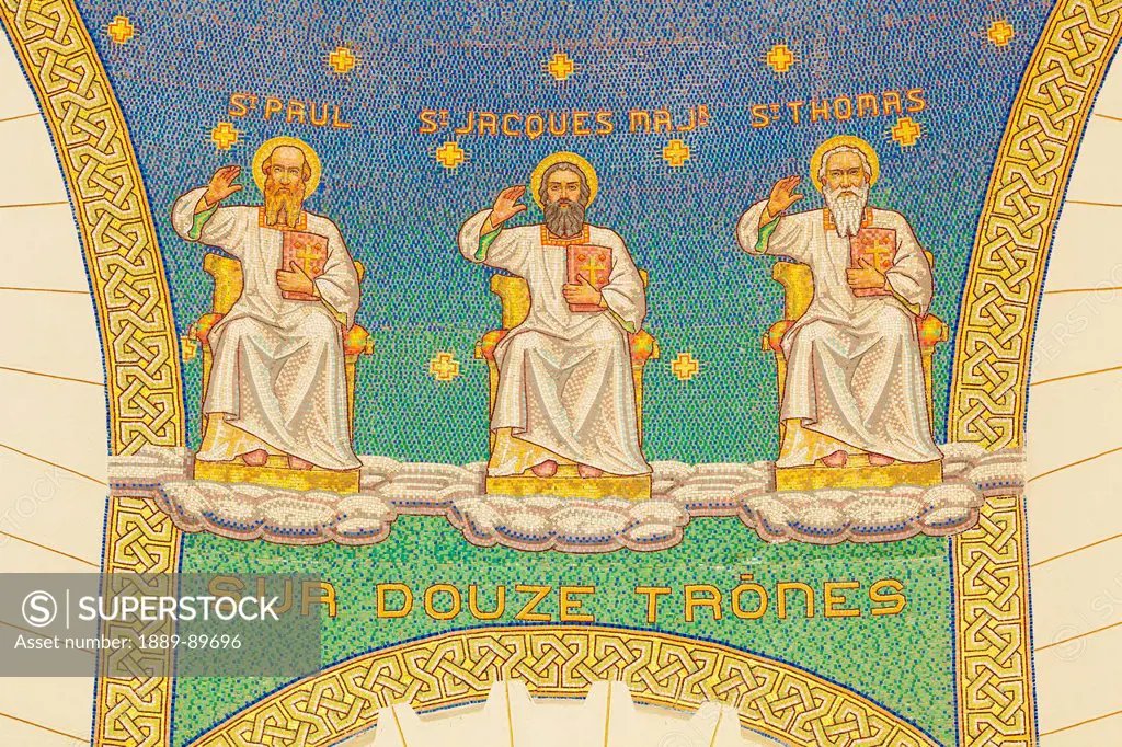 Close-up of mosaic in Church of St Peter; Gallicantu, Israel
