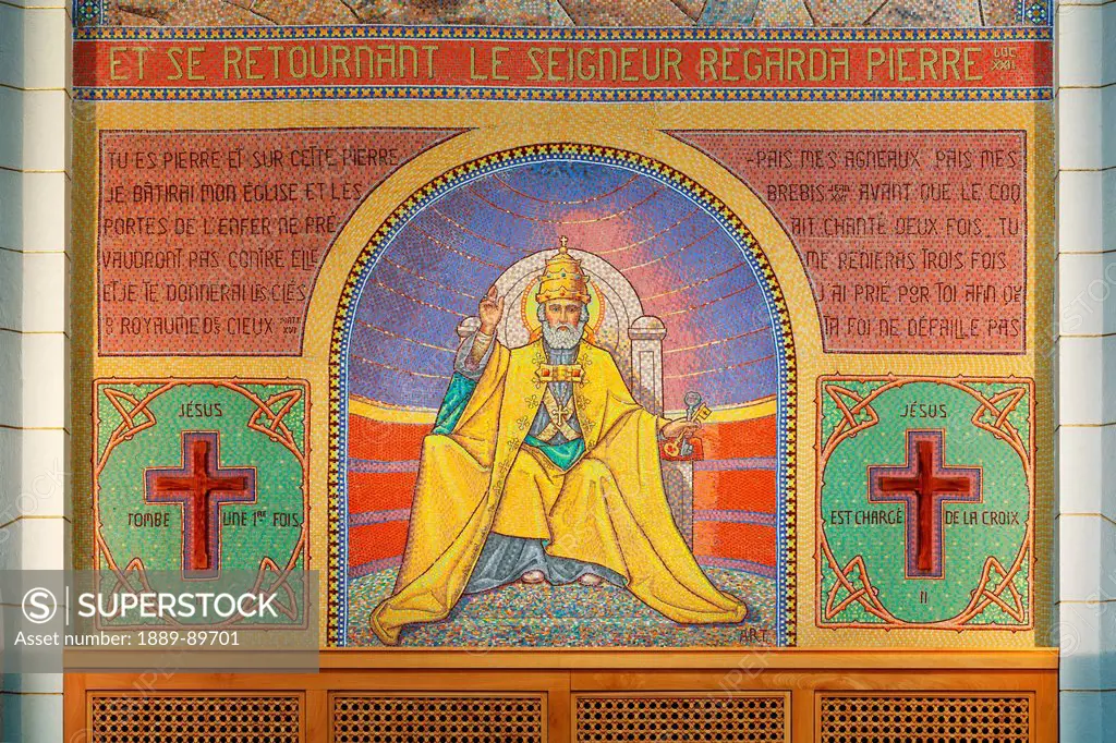 Close-up of painting in Church of St Peter; Gallicantu, Israel