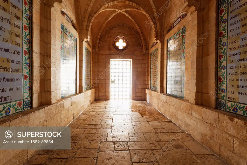 Interior of Church of Pater Noster at Mount Of Olives; Jerusalem, Israel
