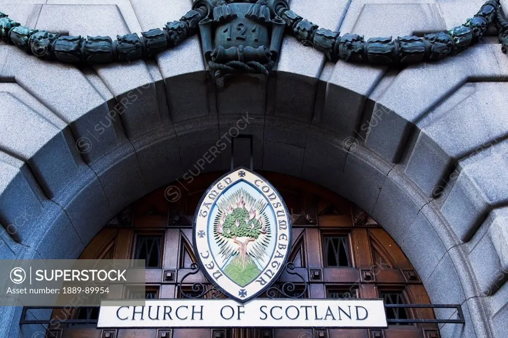 Entrance of Church of Scotland; Edinburgh, Scotland, United Kingdom