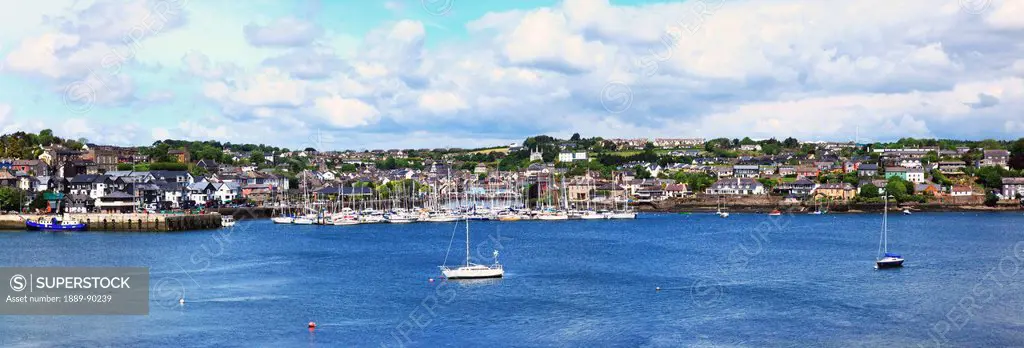 Boats in the harbour along the waterfront;Kinsale county cork ireland