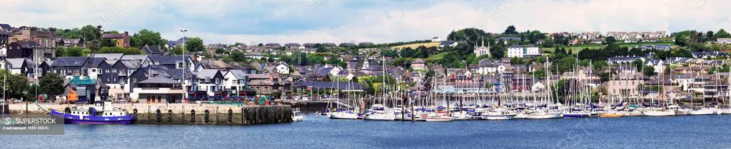 A busy harbour and waterfront;Kinsale county cork ireland