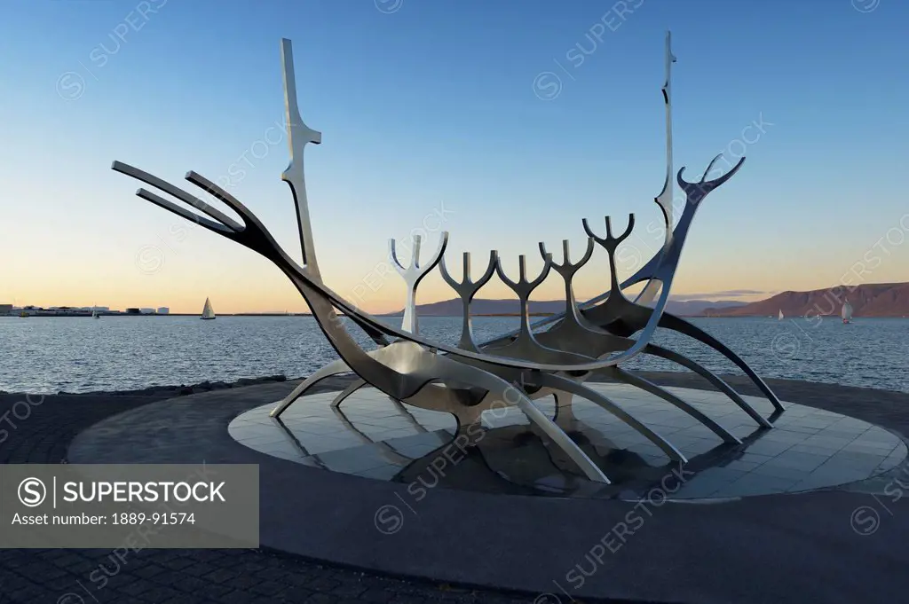 Solfar Sculpture On Saebraut, Designed To Resemble A Viking Ship, Reykjavik Waterfront; Reykjavik, Gullbringusysla, Iceland