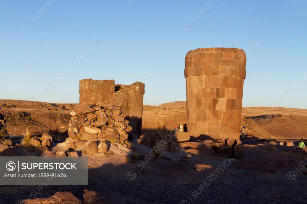 Chullpas (ancient Colla funerary towers), Sillustani, Puno, Peru
