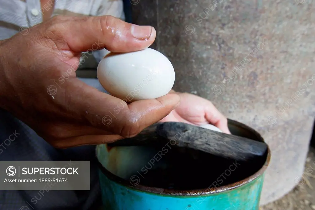 Farmers In Bago, Close To Yangon, Check Duck Eggs; Yangon, Burma