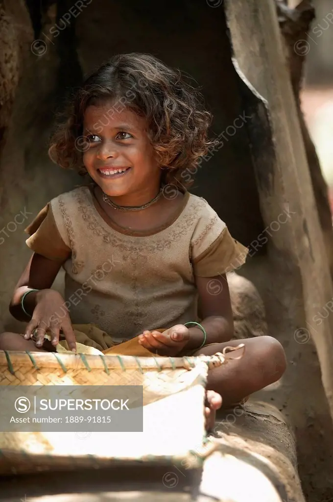 Portrait of a young girl; Cuttack, Odisha, India