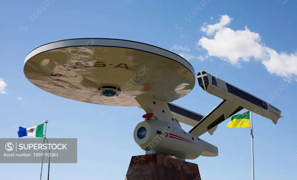 Vulcan's Starship Fx6-1995-A, Replica Of The Starship Enterprise From Gene Roddenberry's Star Trek; Vulcan, Alberta, Canada