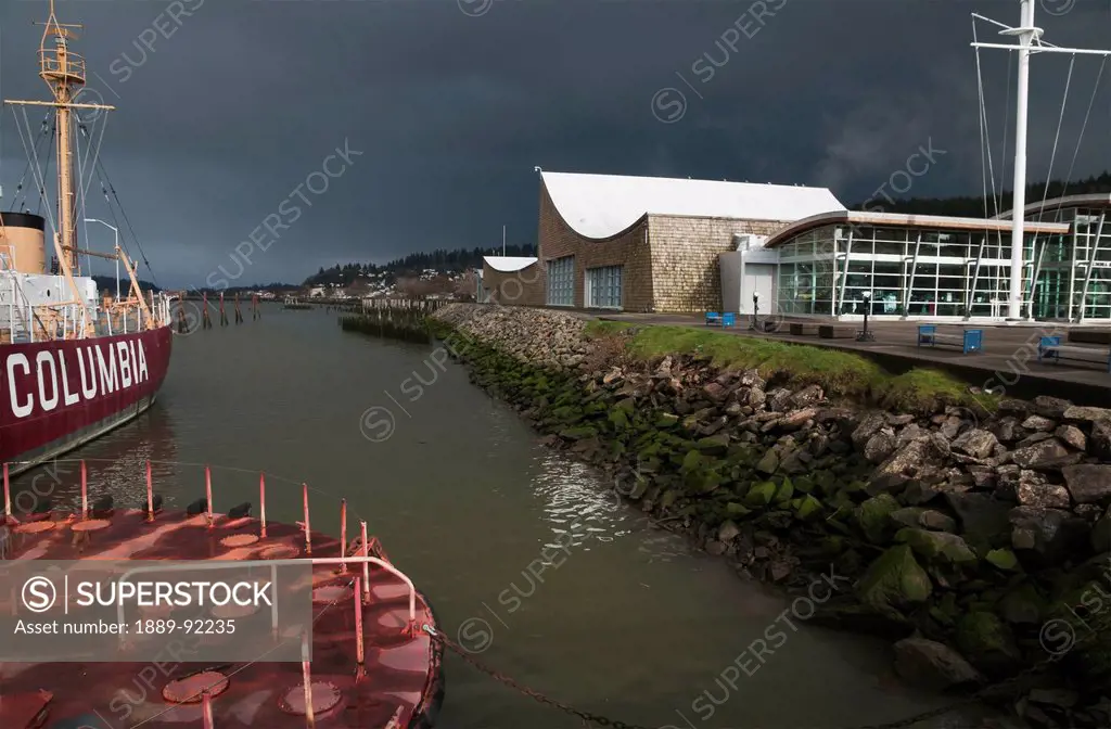 The Columbia River Maritime Museum sits on the banks of the Columbia River; Astoria, Oregon, United States of America
