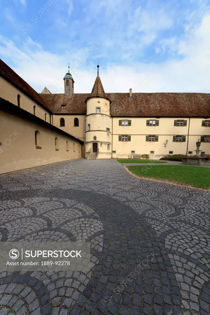 Courtyard of the Abbey of Reichenau, Monastic Island of Reichenau, Lake Constance, Baden-Württemberg, Germany