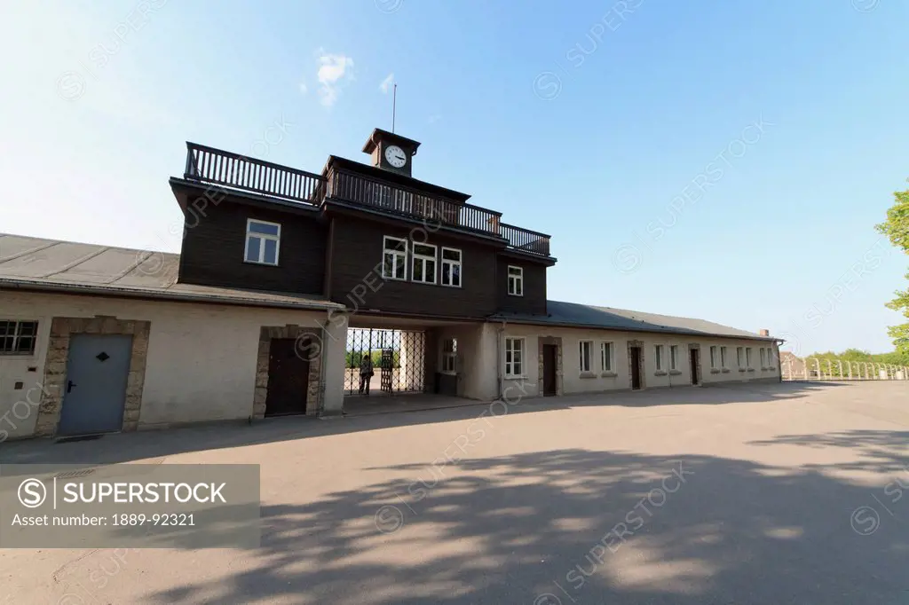 Gate building, referred to as the Bunker, Buchenwald Concentration Camp, Germany
