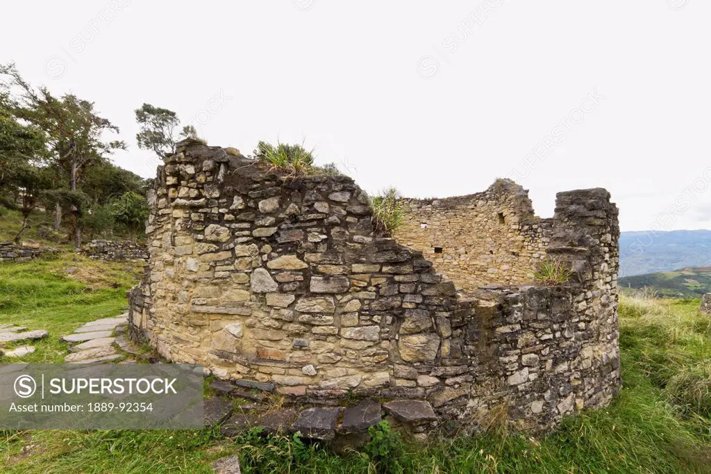 Remains of a circular building at Kuelap Fortress, Kuelap, Amazonas, Peru
