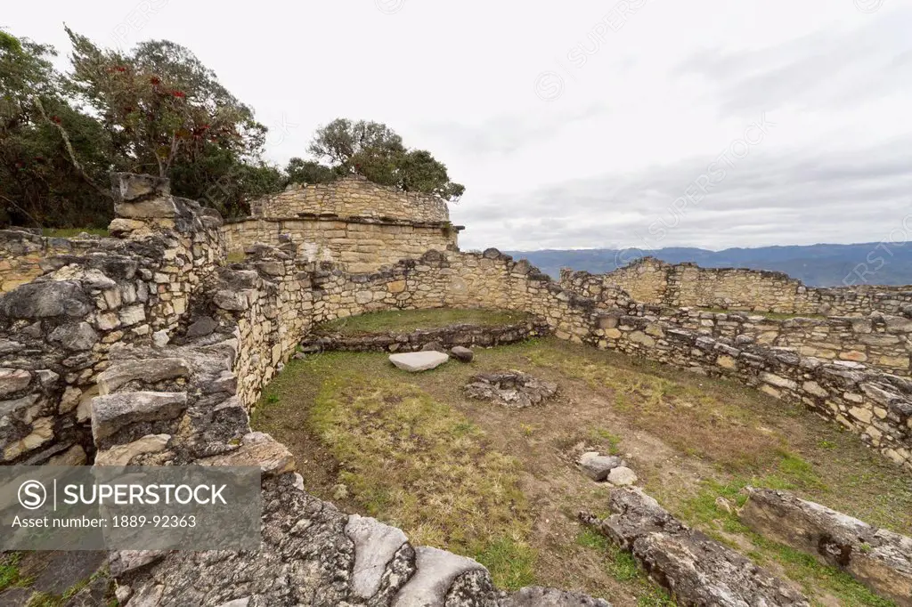 Remains of circular buildings at Kuelap Fortress, Kuelap, Amazonas, Peru