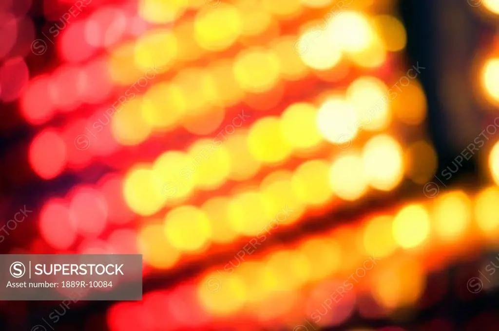 Bank of blurred bright lights