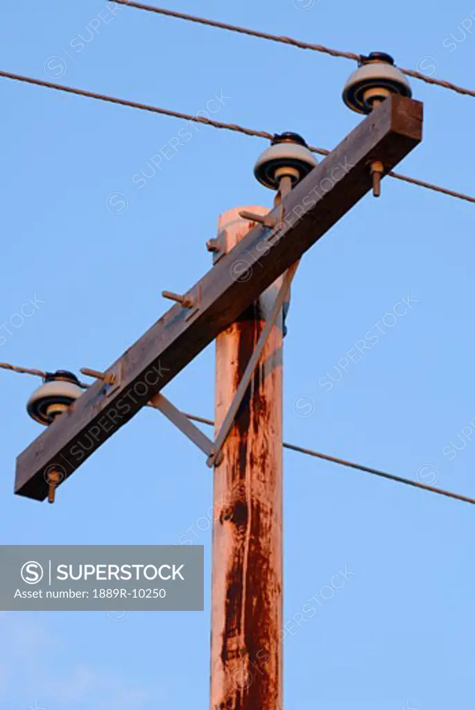 A close-up of a powerline