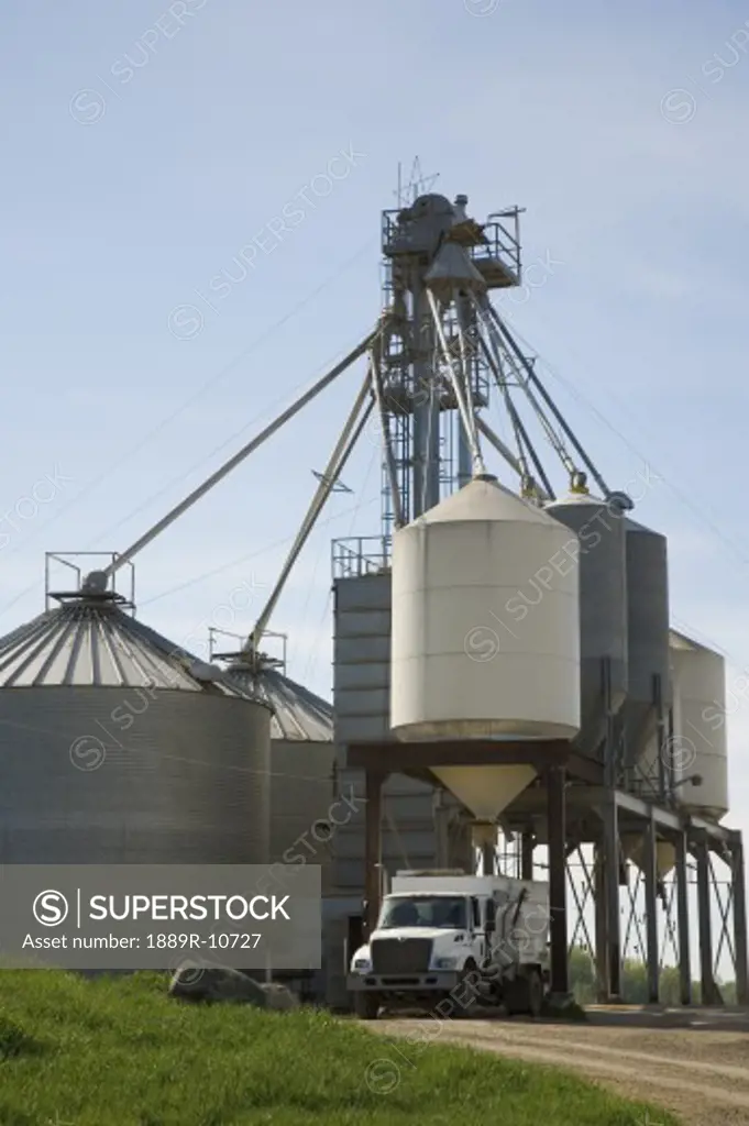 Silo and truck