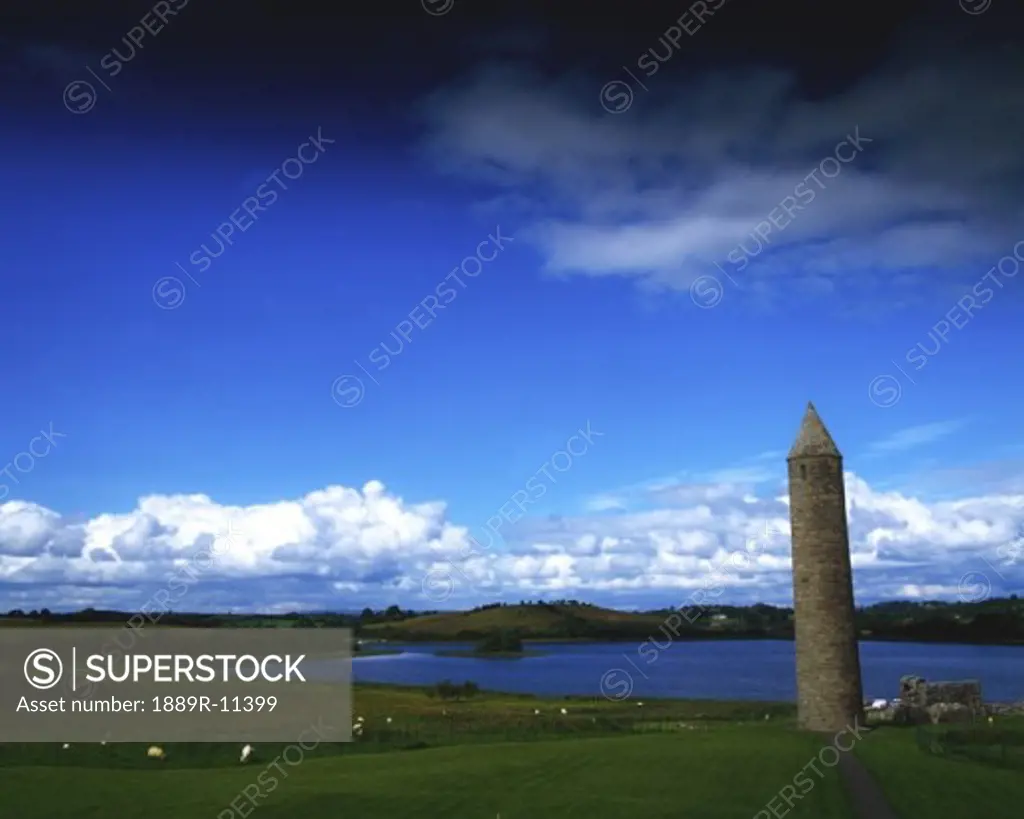 Co Fermanagh, Round Tower & Ancient Abbey, Ireland