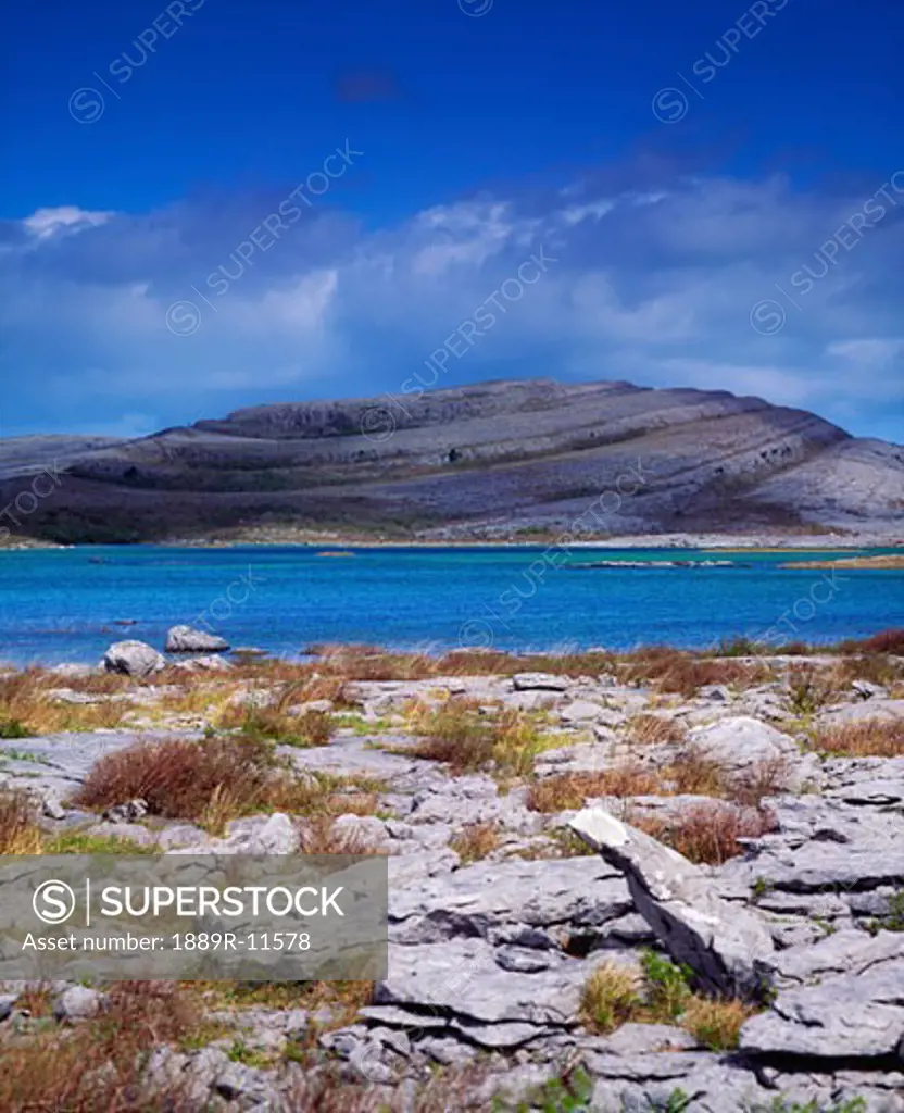 Co Clare, The Burren, Mullaghmore Mountain, (Turlogh in foreground), Ireland