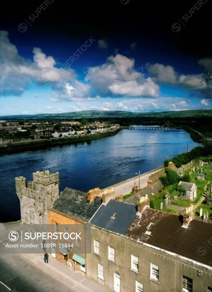 View of Limerick city and the River Shannon, County Limerick, Ireland