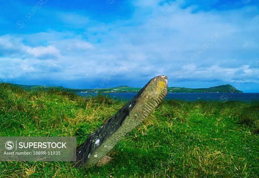 Ogham Stone, standing stone, Dingle, Co Kerry, Ireland