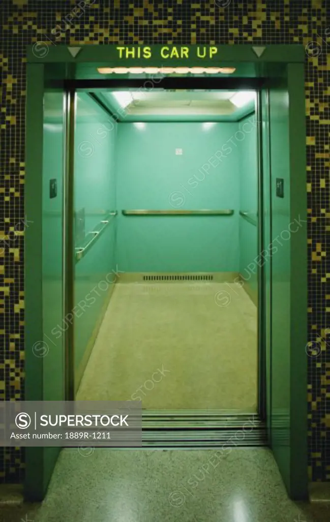 An elevator going up