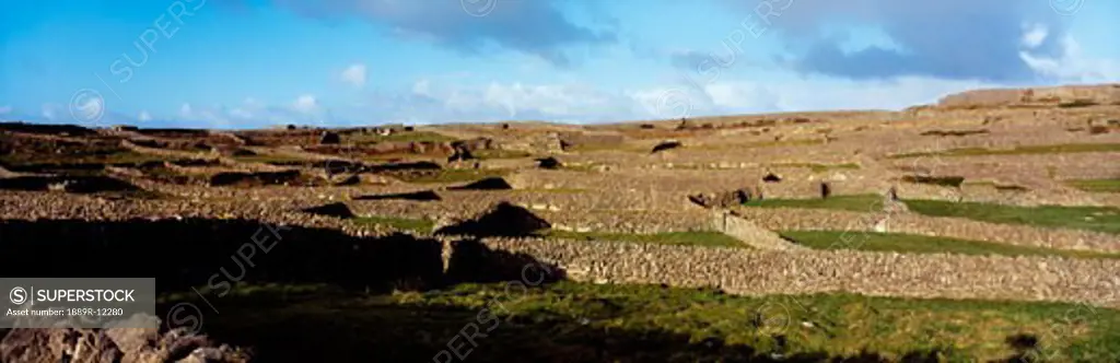 Stone walls at Dun Conor, Inishmaan, Aran Islands, Co Galway, Ireland