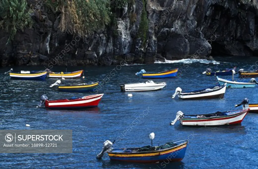 Anchored boats, Camara de Lobos, Madeira, Portugal