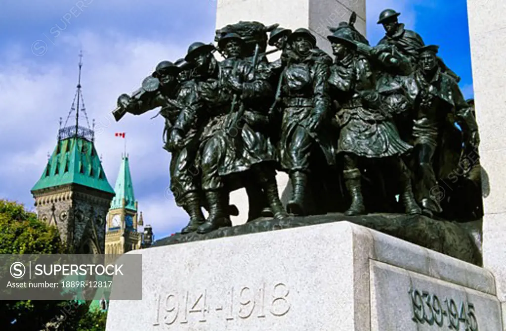 The Response, National War Memorial with the Canadian Parliament, Ottawa, Ontario, Canada