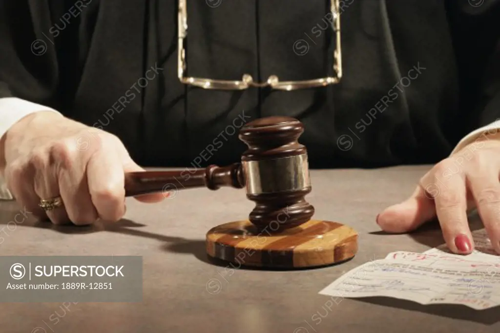 Judge using a gavel