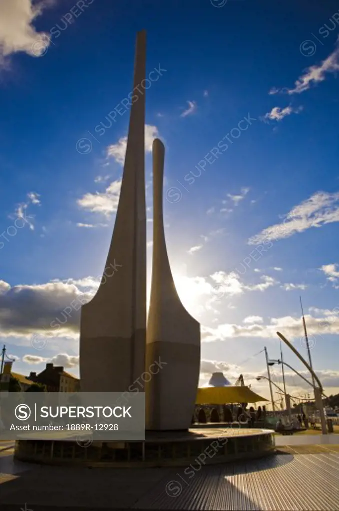 Oifa and Strongbow Sculpture, The Millennium Plaza, Waterford City, Ireland    